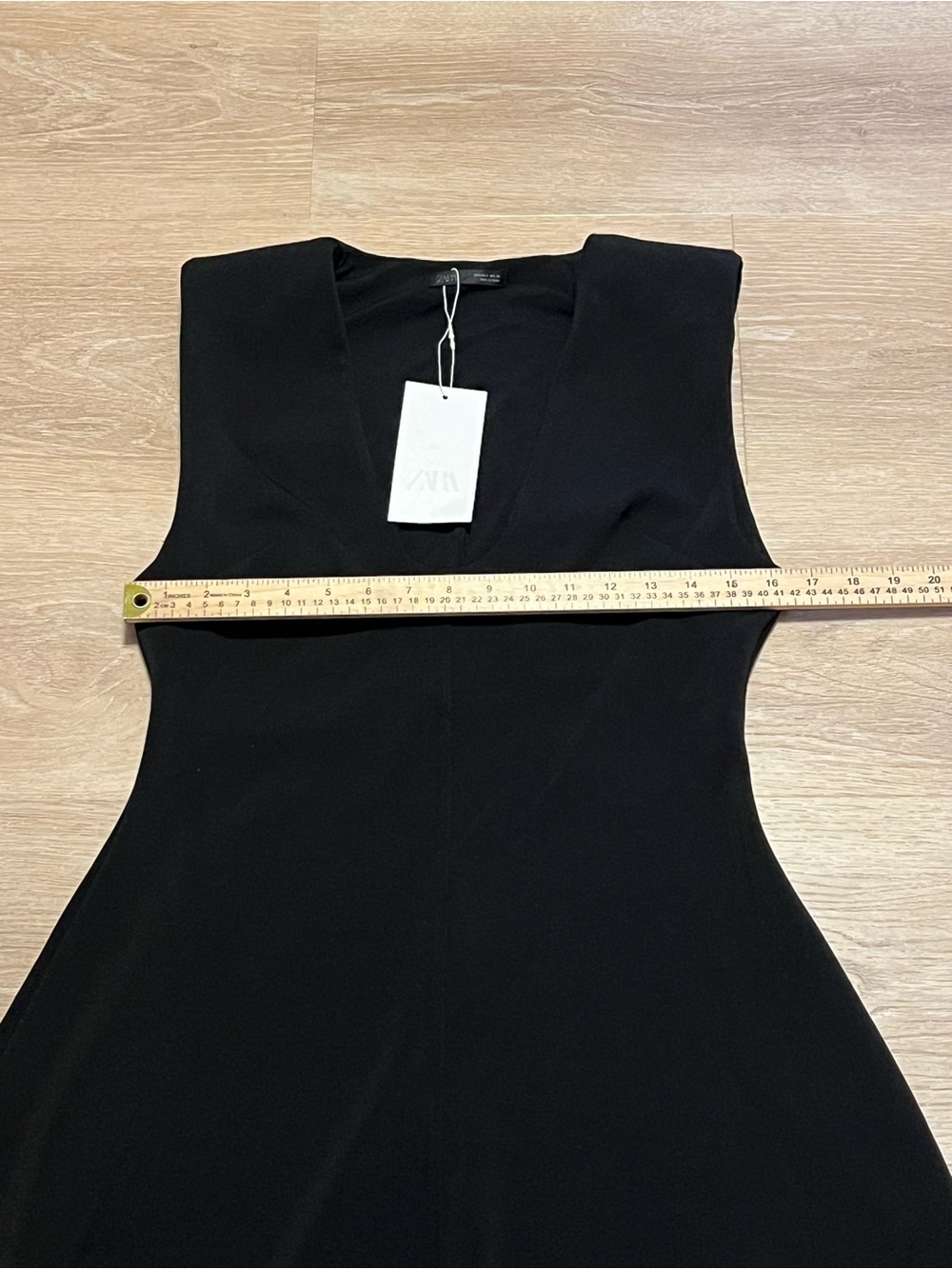 NWT Zara‎ Black Sleeveless A-Line Midi Dress Minimalist Elegant Size Large - Picture 11 of 16